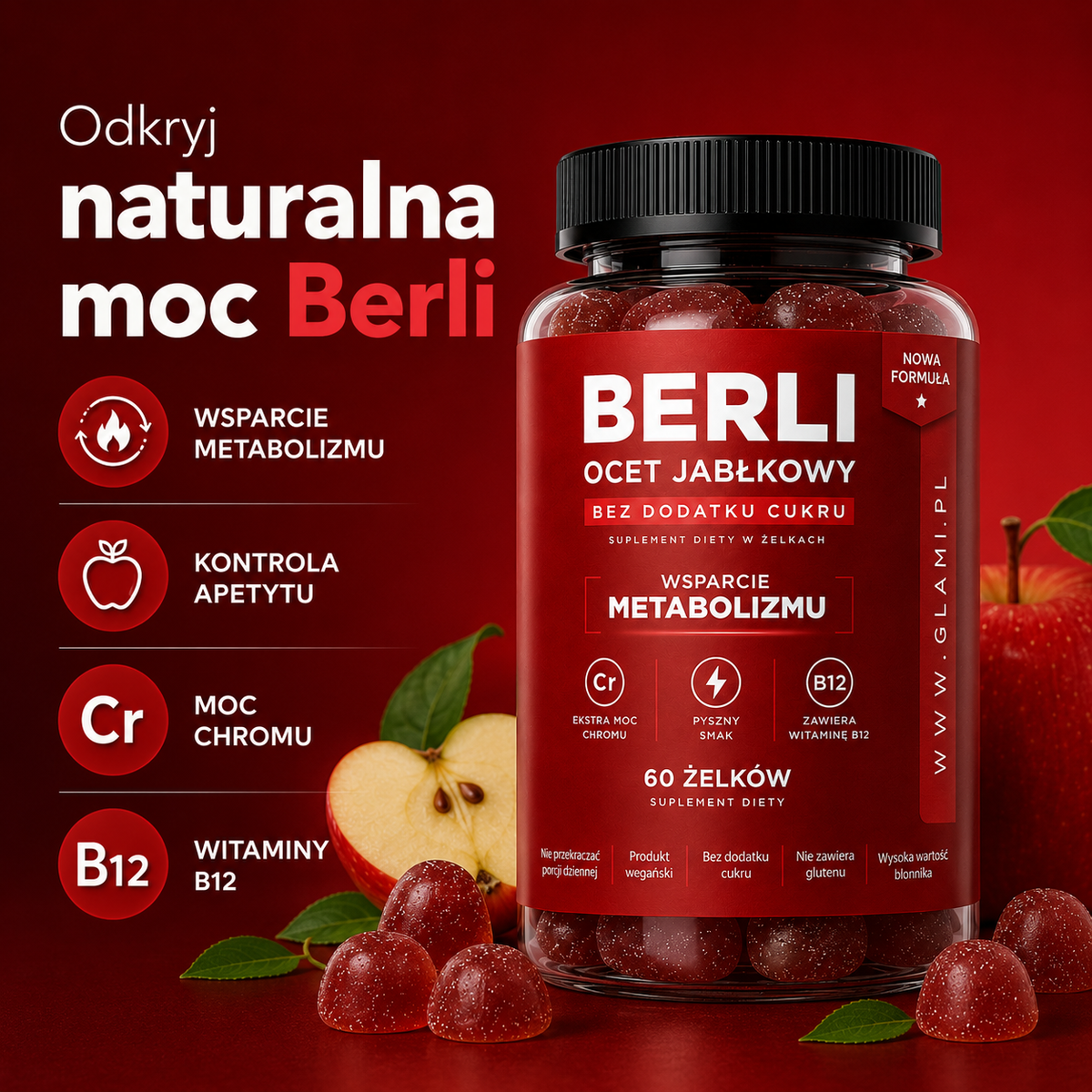 BERLi Żelki z octem jabłkowym